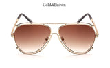 Pilot Sunglasses Women Italy Hollow Sun Glasses Mirror Goggle UV400 Shades