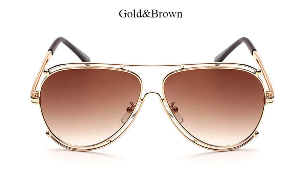 Pilot Sunglasses Women Italy Hollow Sun Glasses Mirror Goggle UV400 Shades