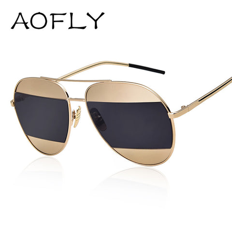 AOFLY Metal Frame Sunglasses Women Vintage Sun Glasses Men Decoration Classic Shades