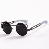 Women & men reflecting round sun glasses Sun Glasses metal frame Sunglasses vintage n389