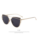 MERRY'S Women Cat Eye Sunglasses Classic Brand Twin-Beams Sunglasses Coating Mirror Flat Panel Lens S'7882