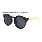 Retro trend sunglasses vintage bambu round sunglasses women men 3204
