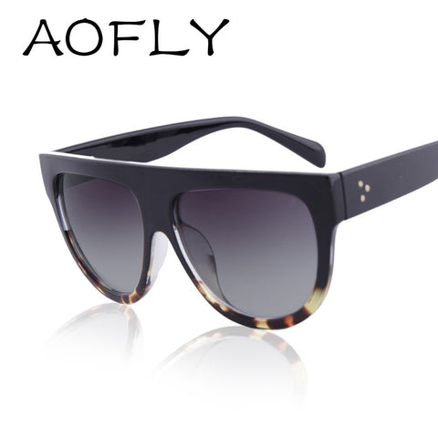 AOFLY Sunglasses Women Flat Top Style Vintage Sun glasses Rivet Shades Frame Shades UV400