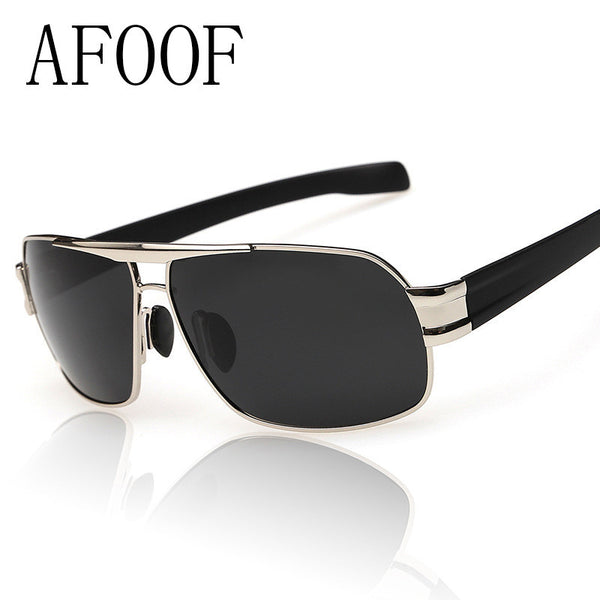[ AFOOF ] Mens Polarized Sunglasses Brand Men Square Driving Sun glasses Ourdoor Coating Goggle
