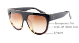 BOUTIQUE Woman Flat Top Mirror Sun Glasses Cat Eye Sunglasses French brand