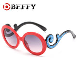 BEFFY Baby Kids Sunglass Vintage Brand Children Sun glasses Oval Gradient Sunglasses