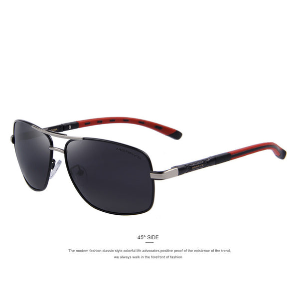 MERRY'S Men Aluminum Polarized Sunglasses EMI Defending Coating Lens Classic Brand Driving Shades S'8714