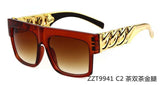GOOD WIN Kim Kardashian Beyonce Celebrities Style Flat Top oculo retro Sunglasses Men Women Glasses Gold Chain Twisted Riskier