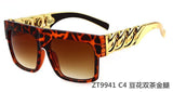 GOOD WIN Kim Kardashian Beyonce Celebrities Style Flat Top oculo retro Sunglasses Men Women Glasses Gold Chain Twisted Riskier