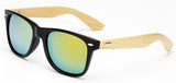 Rivets classic bamboo sunglasses mens women real bamboo sun glasses mirror matte black uv400 gafas sol