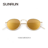 SUNRUN Men Sunglasses Designers Women's Sunglasses Retro Round Mirror Sunglasses Oculo de sol 8229
