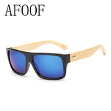 AFOOF Bamboo Sunglasses Men Sun glasses Brand Women Mirror Original Masculino