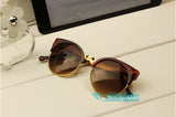 Retro Super Round Circle Glasses Cat Eye Semi-Rimless Sunglasses Glasses Goggles