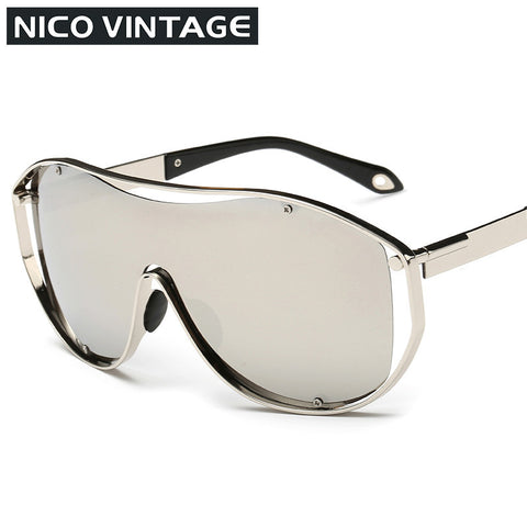 Conception Design Mens Sunglasses Oversized Frame lentes de sol Goggle Style Sun Glasses Man Gold Frame Shades