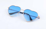 BOUTIQUE Heart Shaped Sunglasses WOMEN metal Reflective LENES sun GLASSES MEN sports Mirror