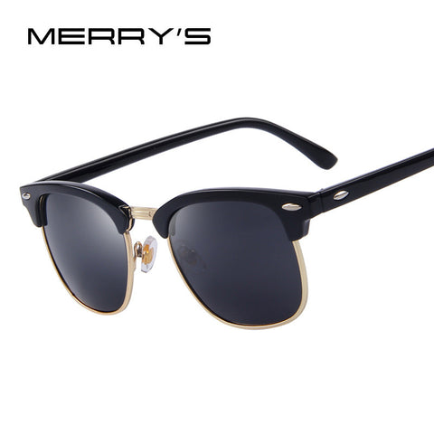 MERRY'S Men Retro Rivet Polarized Sunglasses Classic Brand Unisex Sunglasses UV400
