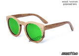 Bamboo wooden sunglasses round frame sunglasses