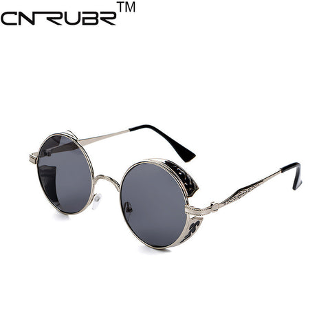 Steam Punk Round Metal Sunglasses Women Circle Lens Round Sun Glasses Men Retro Vintage Glasses Goggles