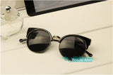 Retro Super Round Circle Glasses Cat Eye Semi-Rimless Sunglasses Glasses Goggles