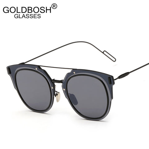 Sun glasses women Sunglasses Men vintage Metal Frame Mirrored flat Lens glasses