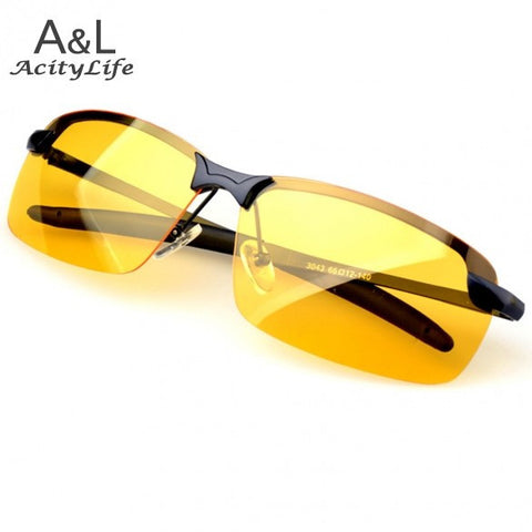 Polarized Sunglasses Night Vision Goggles men's car Driving Glasses Anti-glare Silver/Black Alloy Frame glasses 67