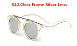 REAL Brand Retro Men Sunglasses Cat Eye Mirror Lens Sunglasses Women polarizado Coating Model