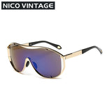 Conception Design Mens Sunglasses Oversized Frame lentes de sol Goggle Style Sun Glasses Man Gold Frame Shades