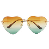 Heart Shaped Sunglasses WOMEN metal Reflective LENES sun GLASSES MEN sports Mirror