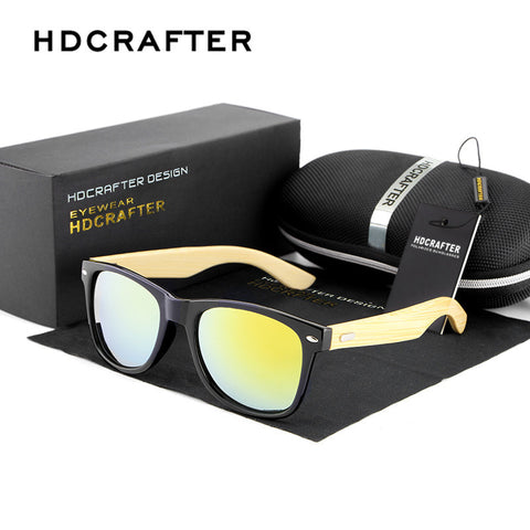 Mirror Glasses with Wood Frame Outdoor Sport Sunglasses men Brand with