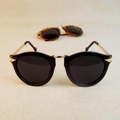 Women Sunglasses Arrow Style Glasses Metal Frame Round Sun Glasses