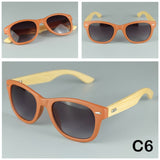 Amazing Stereoscopic Woodgrain Effects Walkers Sunglasses Plastic Frame & Natural Bamboo Legs Fixed By Strong Metal Hinges