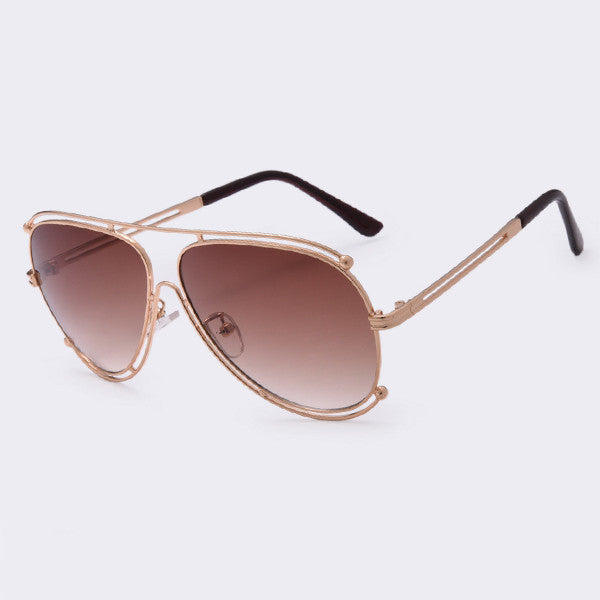AOFLY Women Sunglasses Men brand Metal Frame Sunglasses Flat Coating Mirror Lens UV400