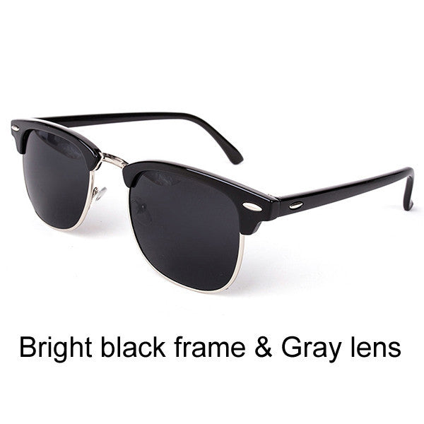 Classic Half Metal Sunglasses Men Women Brand Mirror Sun Glasses Gafas UV400 Man Shades CC0462