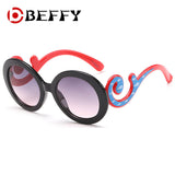 BEFFY Baby Kids Sunglass Vintage Brand Children Sun glasses Oval Gradient Sunglasses