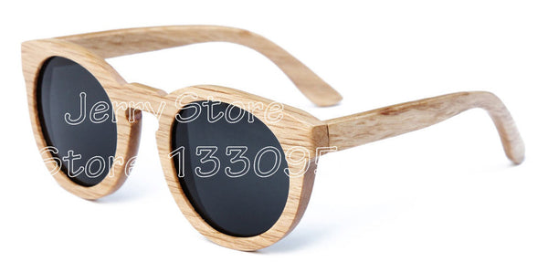 Bamboo wooden sunglasses round frame sunglasses