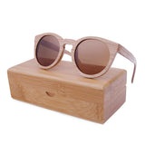 Bamboo wooden sunglasses round frame sunglasses