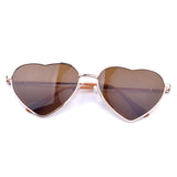 Heart Shaped Sunglasses Women Metal Reflective Lens Sun Glasses Men Sports Mirror