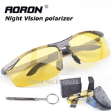 Polarized Sunglasses Night Vision Goggles men's car Driving Glasses Anti-glare Silver/Black Alloy Frame glasses+Original Box
