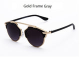 Vintage Metal Frame Sunglasses Women CatEyes Sun Glasses Men Real UV400 YJ172