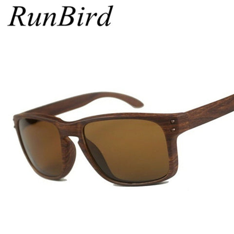 RunBird Coating Wood Sunglass wooden Sun Glasses men Women Sports Mirror Lens UV400 R048