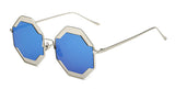 Europe Men Sunglasses Women Retro Goggles Mirror Lens Women Sunglass OverRound Metal UV400