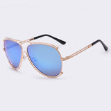 AOFLY Women Sunglasses Men brand Metal Frame Sunglasses Flat Coating Mirror Lens UV400
