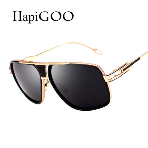 HapiGOO Brand Men Sunglasses Women Vintage Retro OverSquare Sun Glasses Gafas De Sol UV400