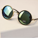 Vintage Steampunk Round Sunglasses Women Metal Mercury Reflective Circle Sunglass Retro Points Men Brand Sun Glasses 5201