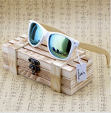 Bobobird Rectangular Oversized Bamboo Wood Polarized Sunglasses With Reflective Mirror Tint gafas de sol With Box