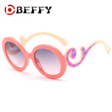 BEFFY Baby Kids Sunglass Vintage Brand Children Sun glasses Oval Gradient Sunglasses