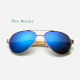 Pilot Wood Sunglasses Men Women Brand Mirror Sun Glasses UV400 Gold Driving Sports Original Bamboo Sunglases