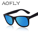 AOFLY Sunglasses Men Polarized Sunglasses Men Driving Mirrors Coating Points Black Frame Sun Glasses UV400