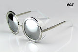 JULI Coating Sunglass Round Sunglasses Women Brand Steam Punk Metal Sun Glasses Men Retro 66666C