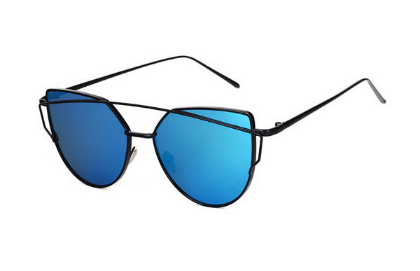 SOJOS Coating Mirror Sunglasses Women/Men Cat Eye Sun Glasses Twin-Beams Pink Sun glasses 1001